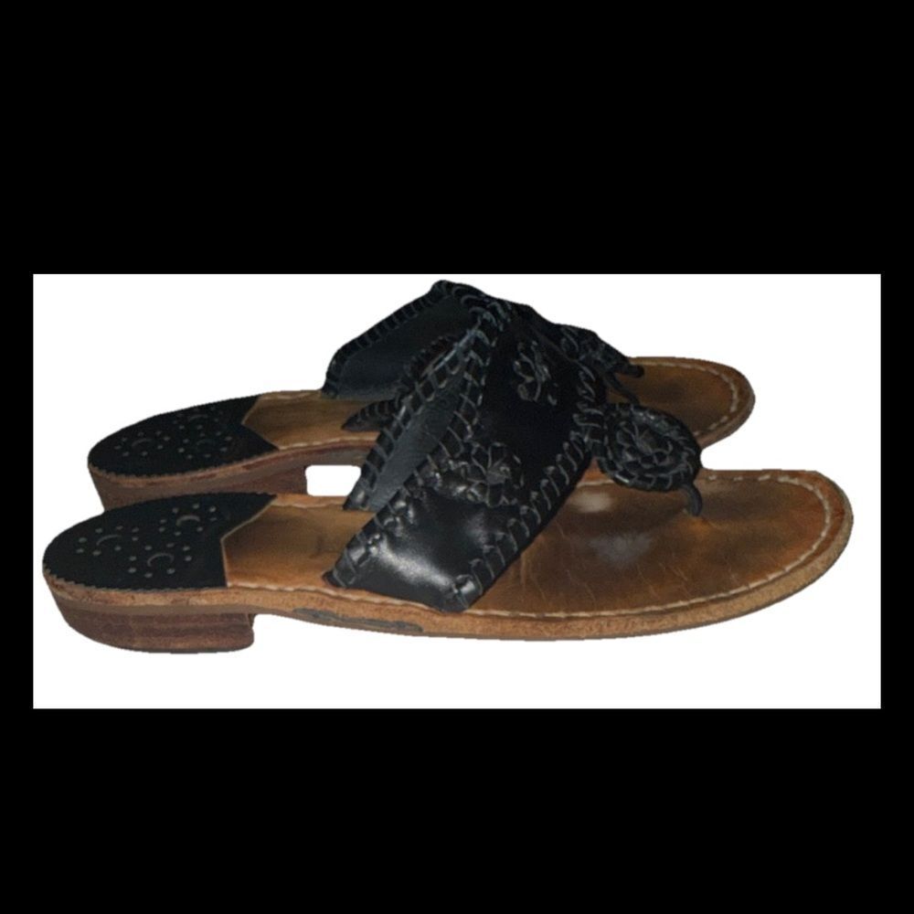 Jack Rogers Black Flat Sandal Size 8 - Picture 2 of 7